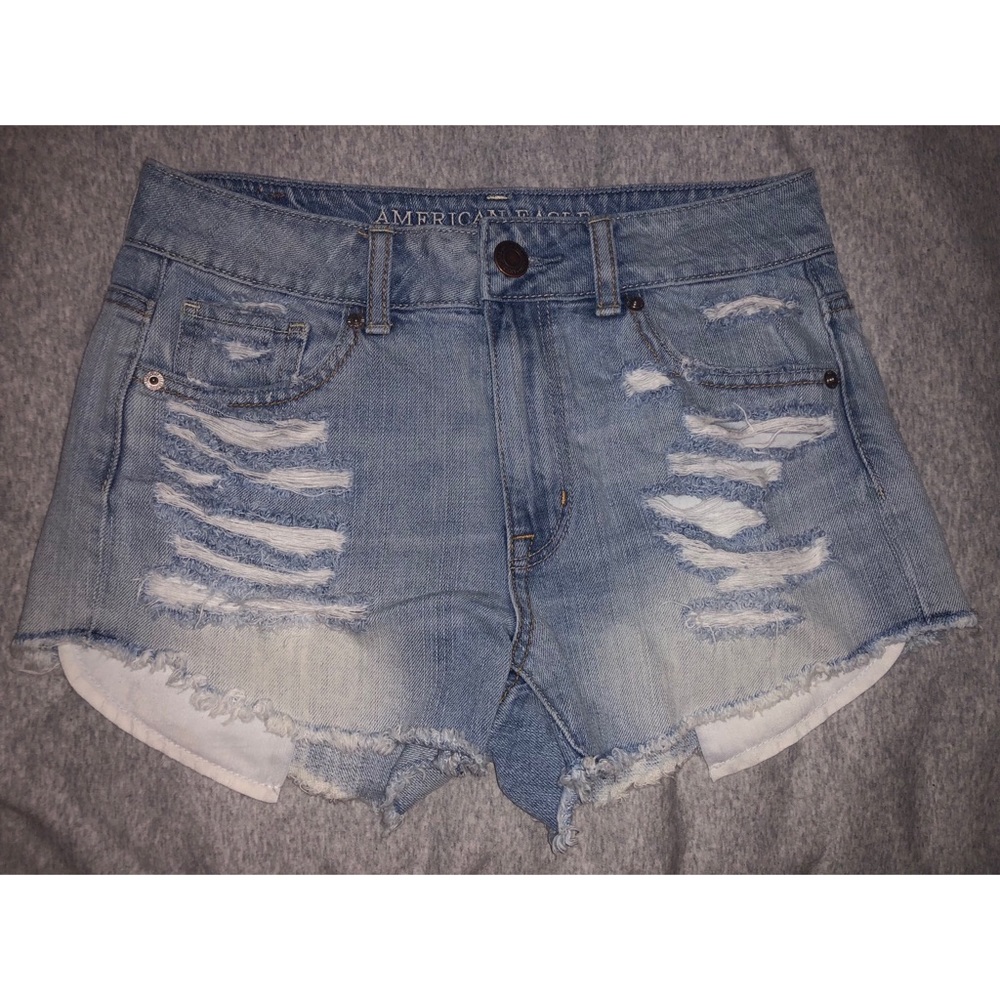 destroyed denim shorts